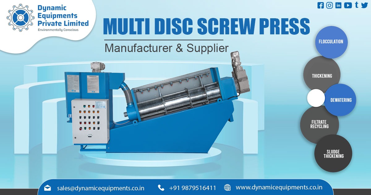 Stainless Multi Disc Screw Press For Sludge Dewatering