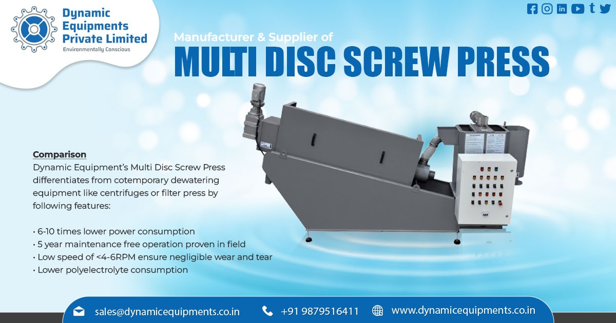 SS Multi Disc Screw Press For Sludge Dewatering Machine