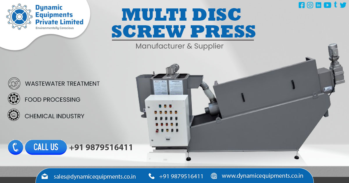 Supplier of Multi Disc Screw Press Sludge Dewatering System