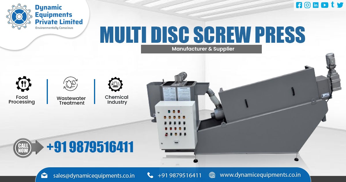 Manufacturer of SS Multi Disc Screw Press Dewatering System