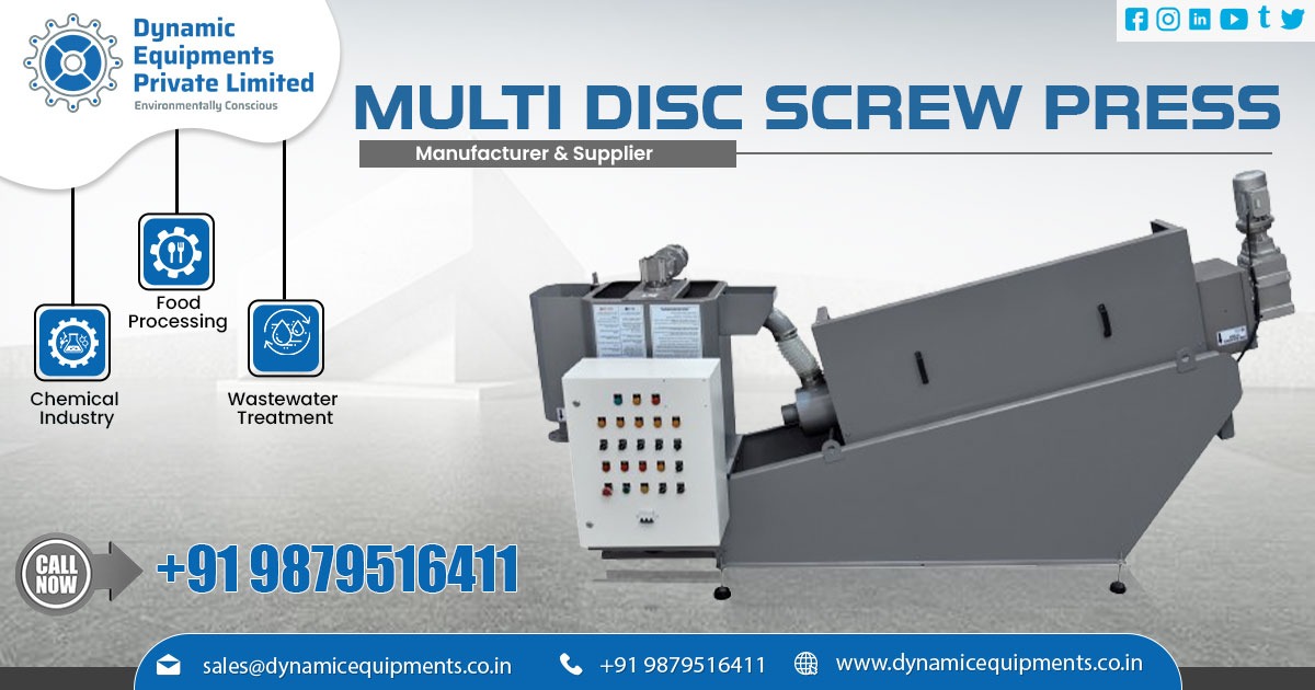 Supplier of Stainless Steel Multi Disc Screw Press Machine