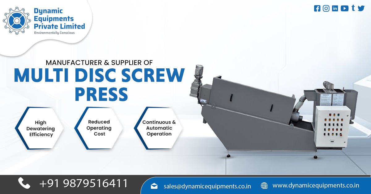 Multi Disc Screw Press in STP and ETP Plants
