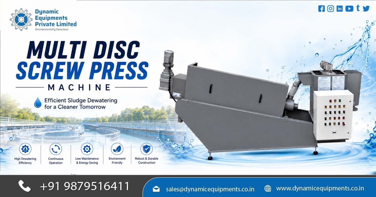 Multi Disc Screw Press Machine Manufacturer | Sludge Dewatering Equipment