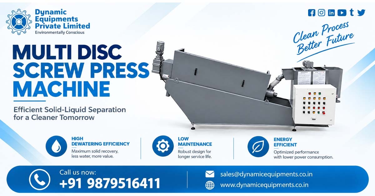 Automatic Sludge Dewatering Multi Disc Screw Press Machine