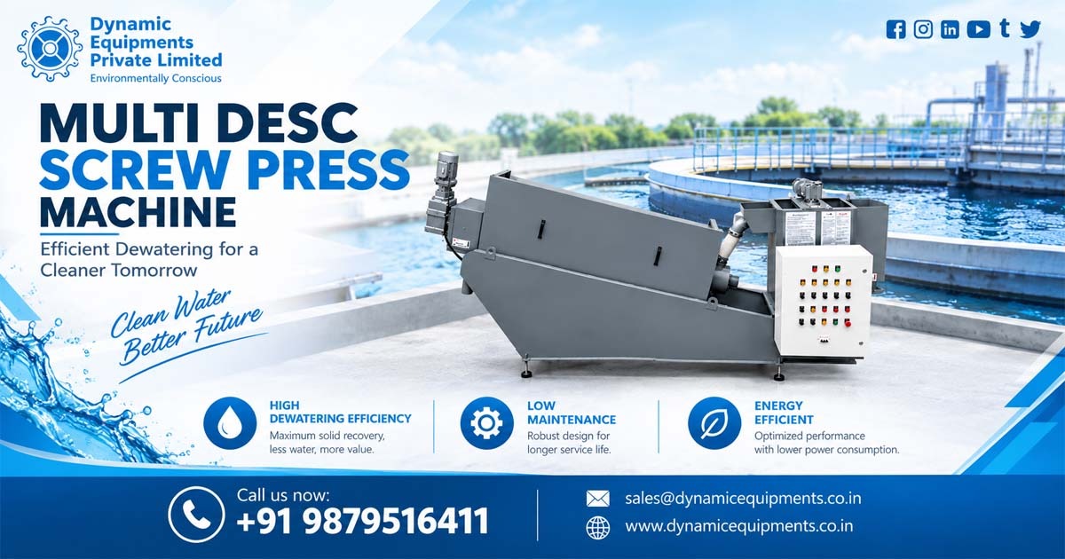 Manufacturer of Screw Press for STP Sludge Dewatering