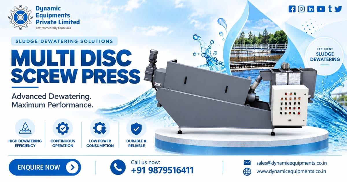 Multi Disc Screw Press for Chemical Sludge Dewatering